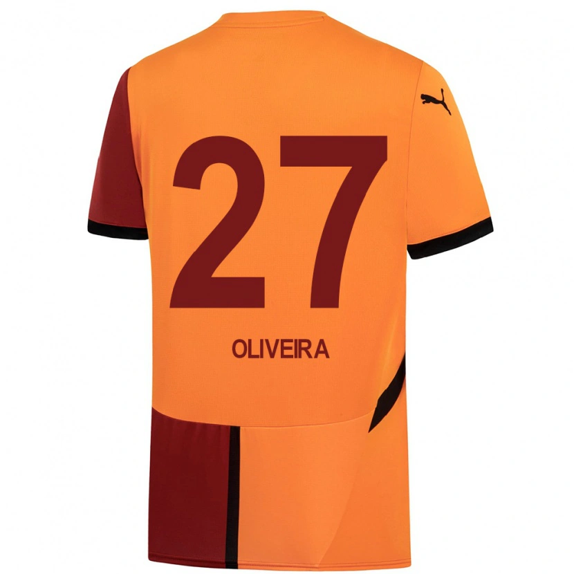 Danxen Herren Sérgio Oliveira #27 Gelb Rot Heimtrikot Trikot 2024/25 T-Shirt