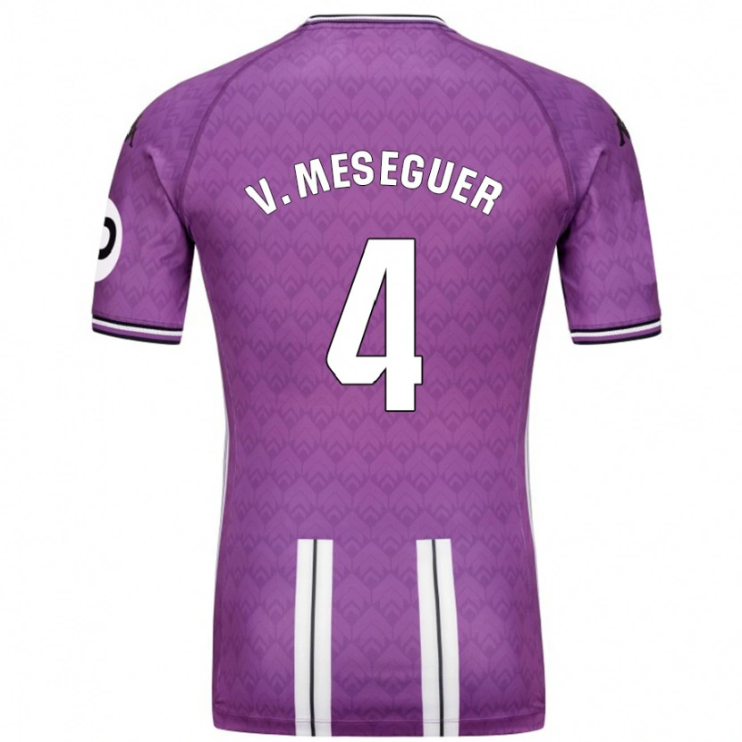 Danxen Herren Víctor Meseguer #4 Violett Weiß Heimtrikot Trikot 2024/25 T-Shirt