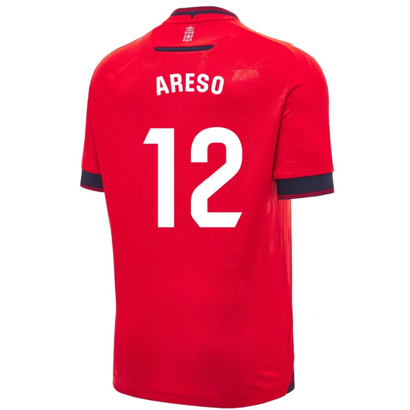 Danxen Herren Jesús Areso #12 Rot Weiß Heimtrikot Trikot 2024/25 T-Shirt