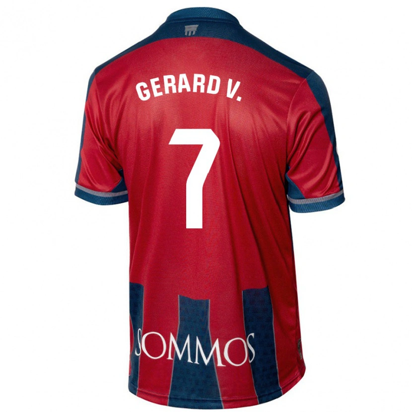 Danxen Herren Gerard Valentín #7 Rot Blau Heimtrikot Trikot 2024/25 T-Shirt