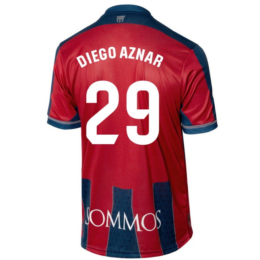 Danxen Herren Diego Aznar #29 Rot Blau Heimtrikot Trikot 2024/25 T-Shirt