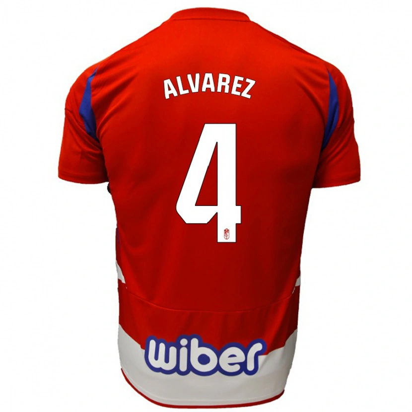 Danxen Herren Isabel Álvarez #4 Rot Weiß Blau Heimtrikot Trikot 2024/25 T-Shirt