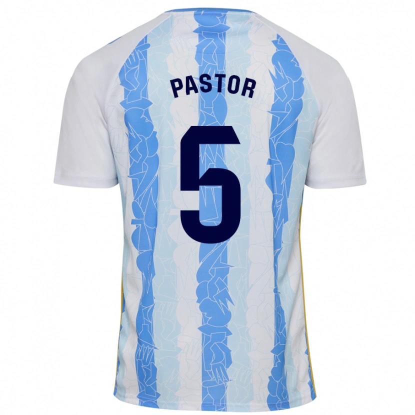 Danxen Herren Álex Pastor #5 Weiß Blau Heimtrikot Trikot 2024/25 T-Shirt
