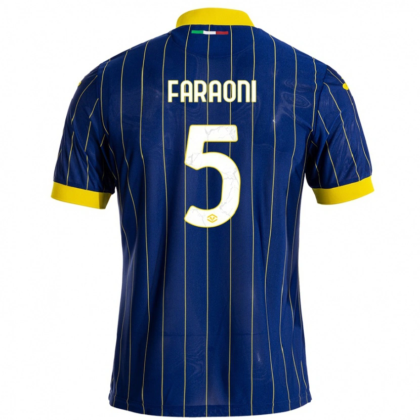 Danxen Herren Davide Faraoni #5 Blau Gelb Heimtrikot Trikot 2024/25 T-Shirt