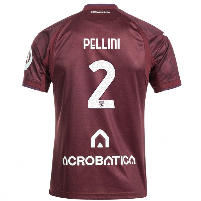 Danxen Herren Mattia Pellini #2 Kastanienbraun Weiß Heimtrikot Trikot 2024/25 T-Shirt