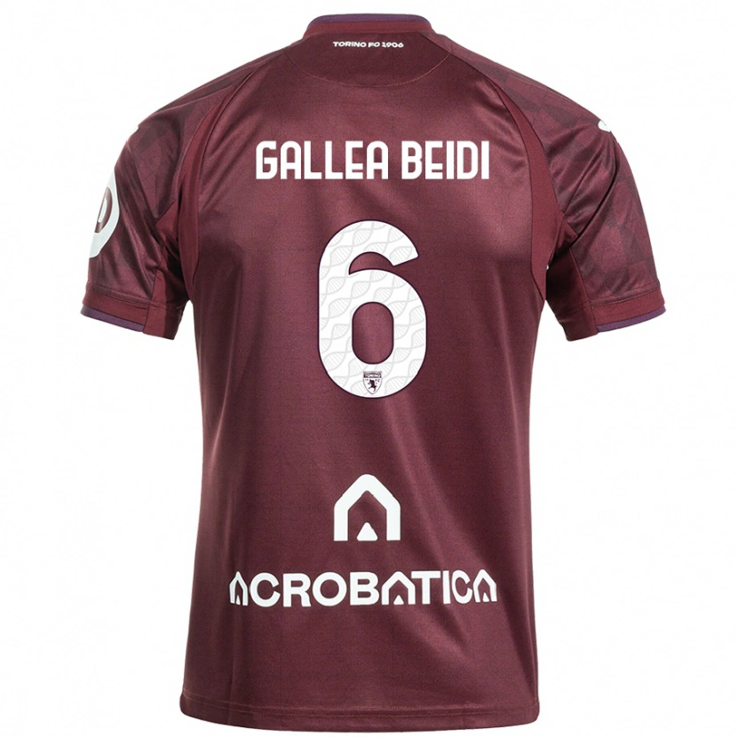 Danxen Herren Francesco Gallea Beidi #6 Kastanienbraun Weiß Heimtrikot Trikot 2024/25 T-Shirt