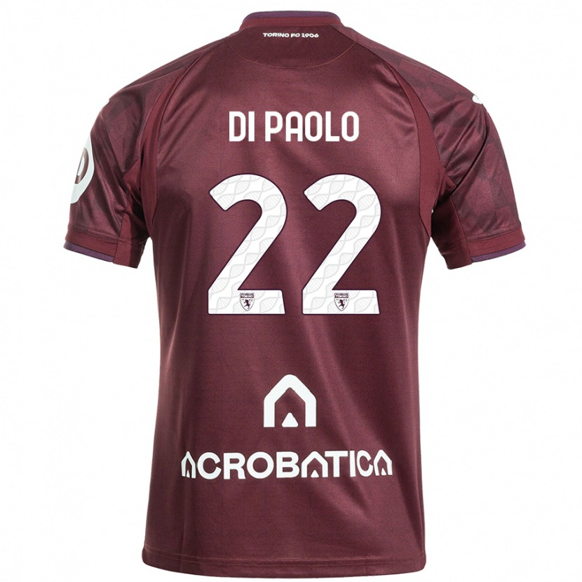 Danxen Herren Sebastiano Di Paolo #22 Kastanienbraun Weiß Heimtrikot Trikot 2024/25 T-Shirt