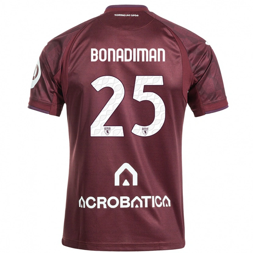 Danxen Herren Matteo Bonadiman #25 Kastanienbraun Weiß Heimtrikot Trikot 2024/25 T-Shirt