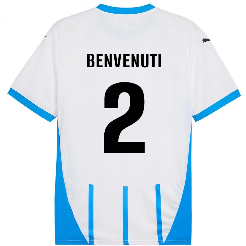 Danxen Herren Giacomo Benvenuti #2 Weiß Blau Auswärtstrikot Trikot 2024/25 T-Shirt