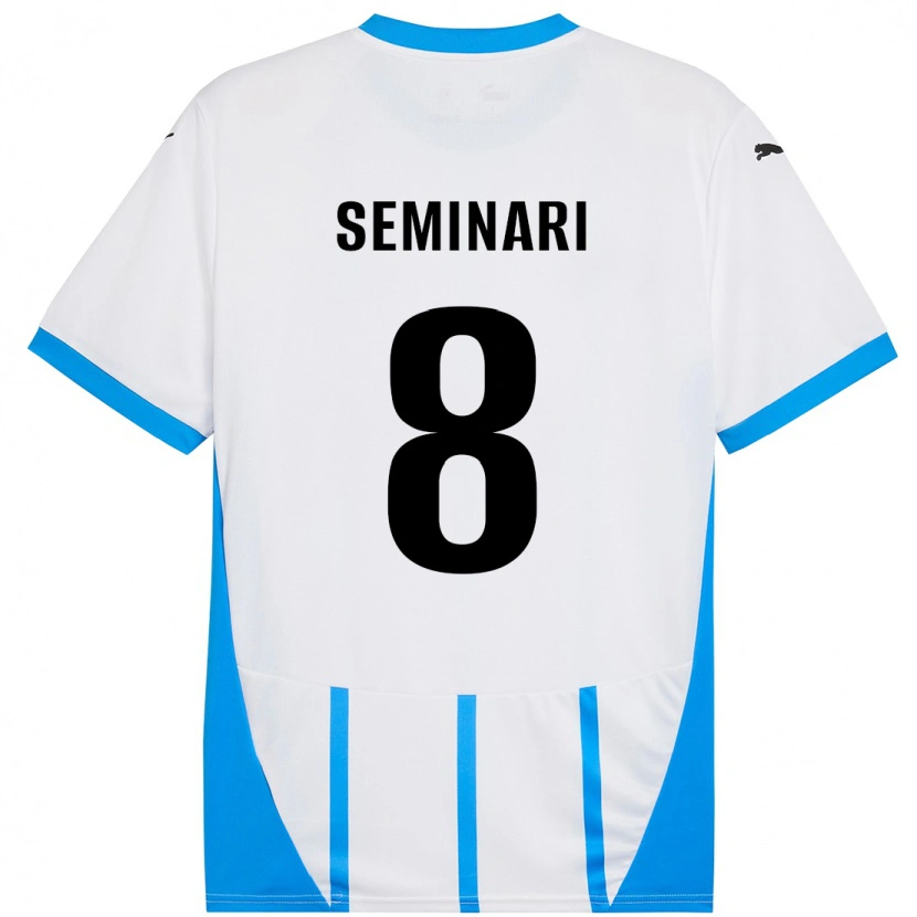 Danxen Herren Giacomo Seminari #8 Weiß Blau Auswärtstrikot Trikot 2024/25 T-Shirt