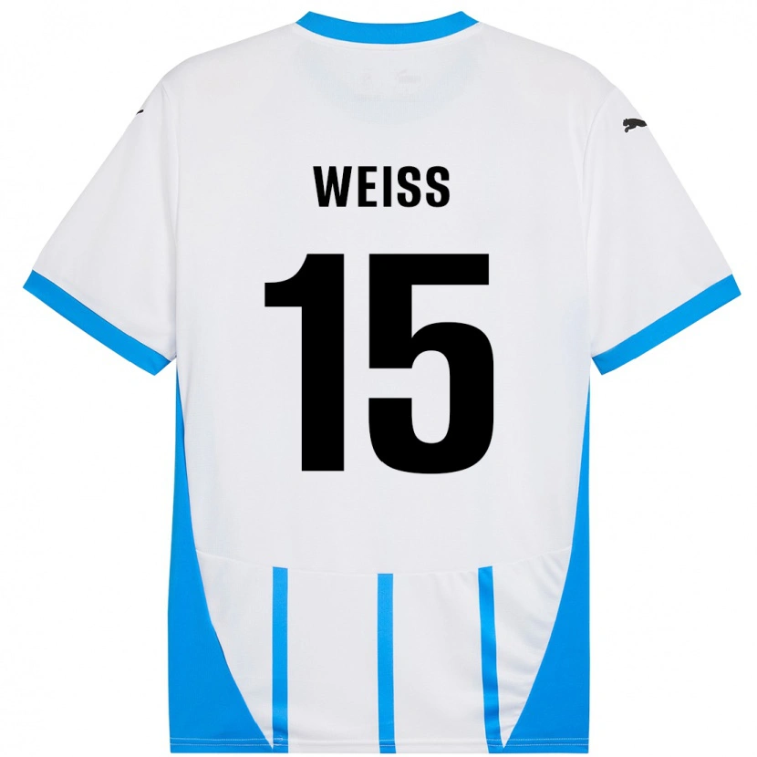Danxen Herren David Weiss #15 Weiß Blau Auswärtstrikot Trikot 2024/25 T-Shirt