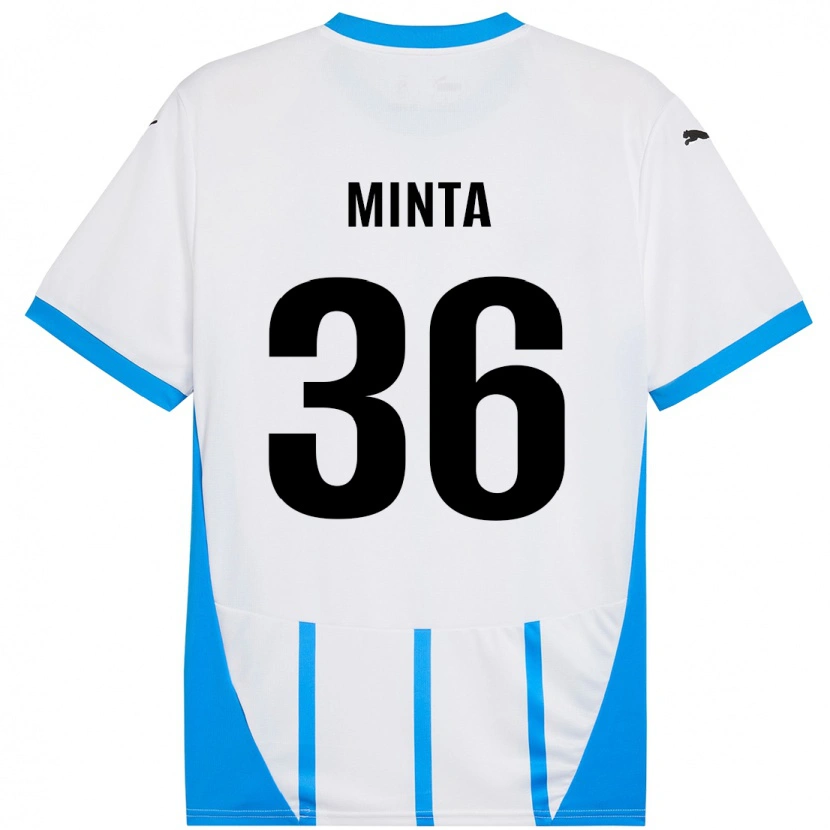 Danxen Herren Amoako Minta #36 Weiß Blau Auswärtstrikot Trikot 2024/25 T-Shirt