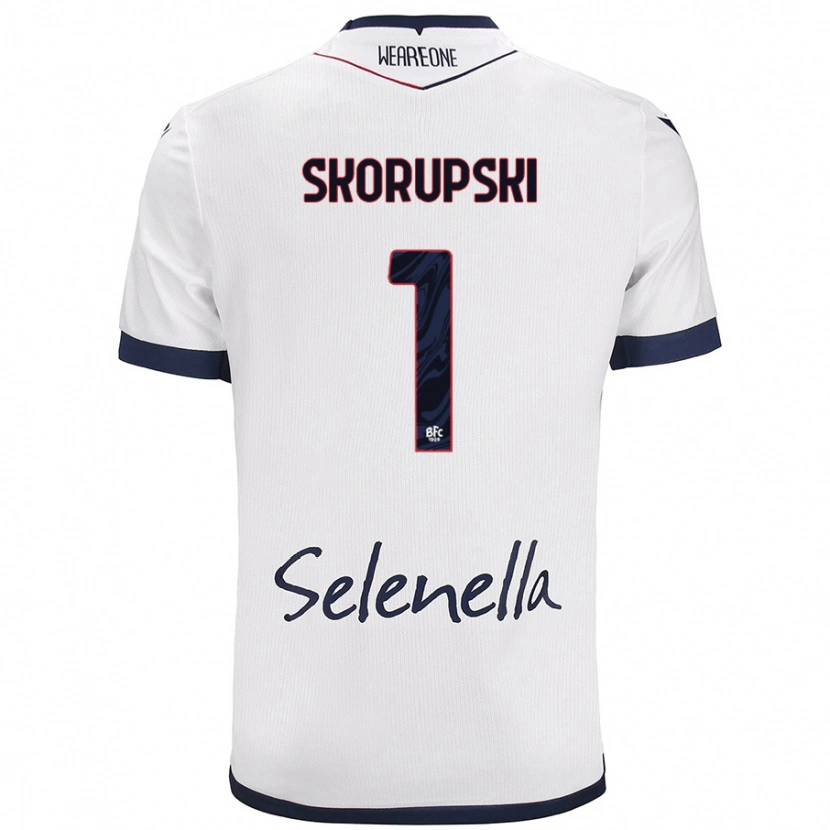 Danxen Herren Lukasz Skorupski #1 Weiß Königsblau Auswärtstrikot Trikot 2024/25 T-Shirt