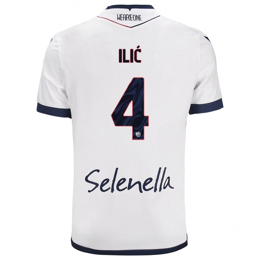 Danxen Herren Mihajlo Ilić #4 Weiß Königsblau Auswärtstrikot Trikot 2024/25 T-Shirt