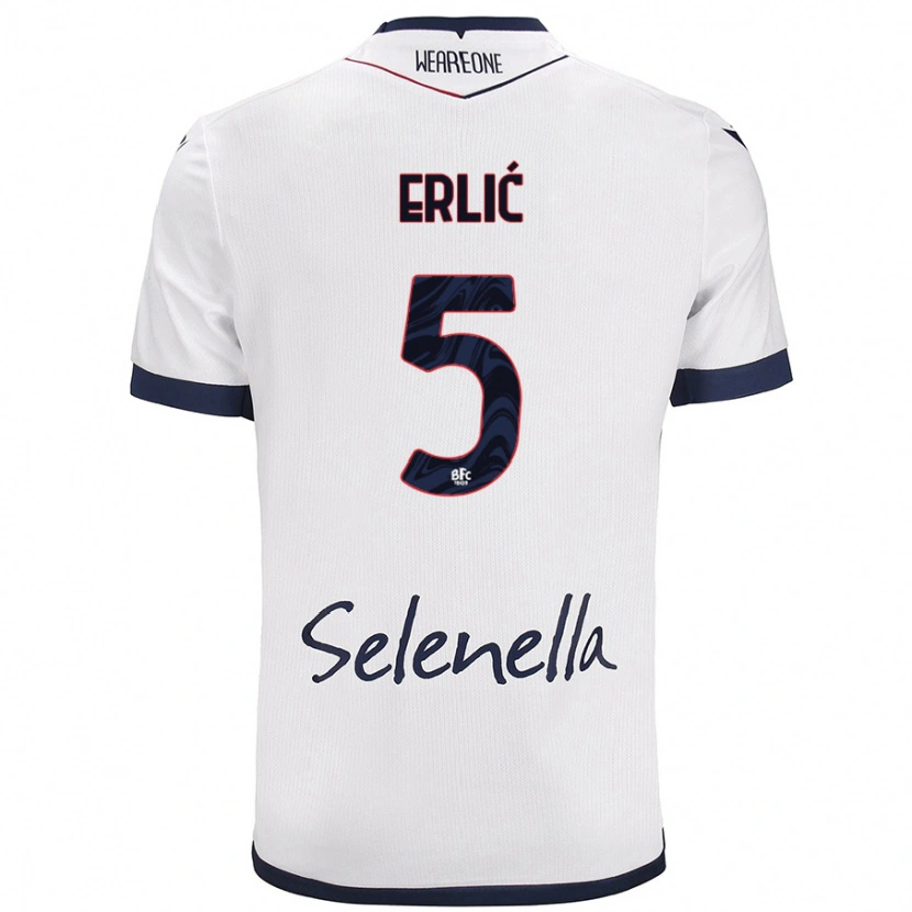 Danxen Herren Martin Erlić #5 Weiß Königsblau Auswärtstrikot Trikot 2024/25 T-Shirt