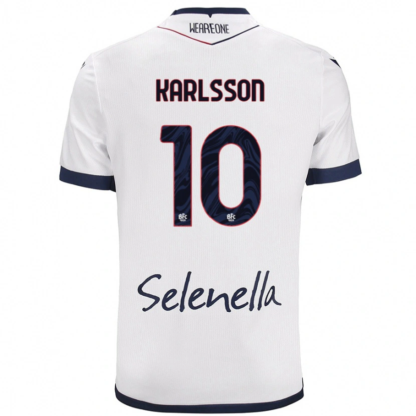 Danxen Herren Jesper Karlsson #10 Weiß Königsblau Auswärtstrikot Trikot 2024/25 T-Shirt