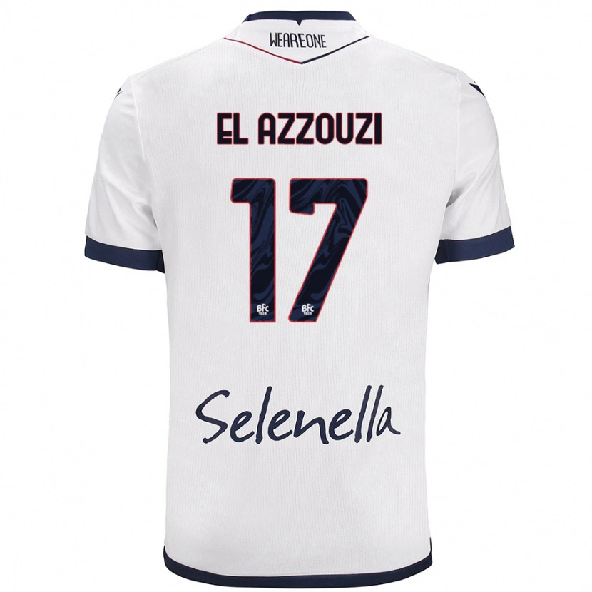 Danxen Herren Oussama El Azzouzi #17 Weiß Königsblau Auswärtstrikot Trikot 2024/25 T-Shirt
