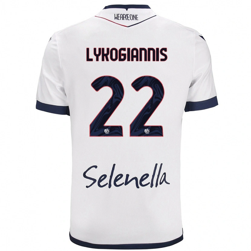 Danxen Herren Charalampos Lykogiannis #22 Weiß Königsblau Auswärtstrikot Trikot 2024/25 T-Shirt