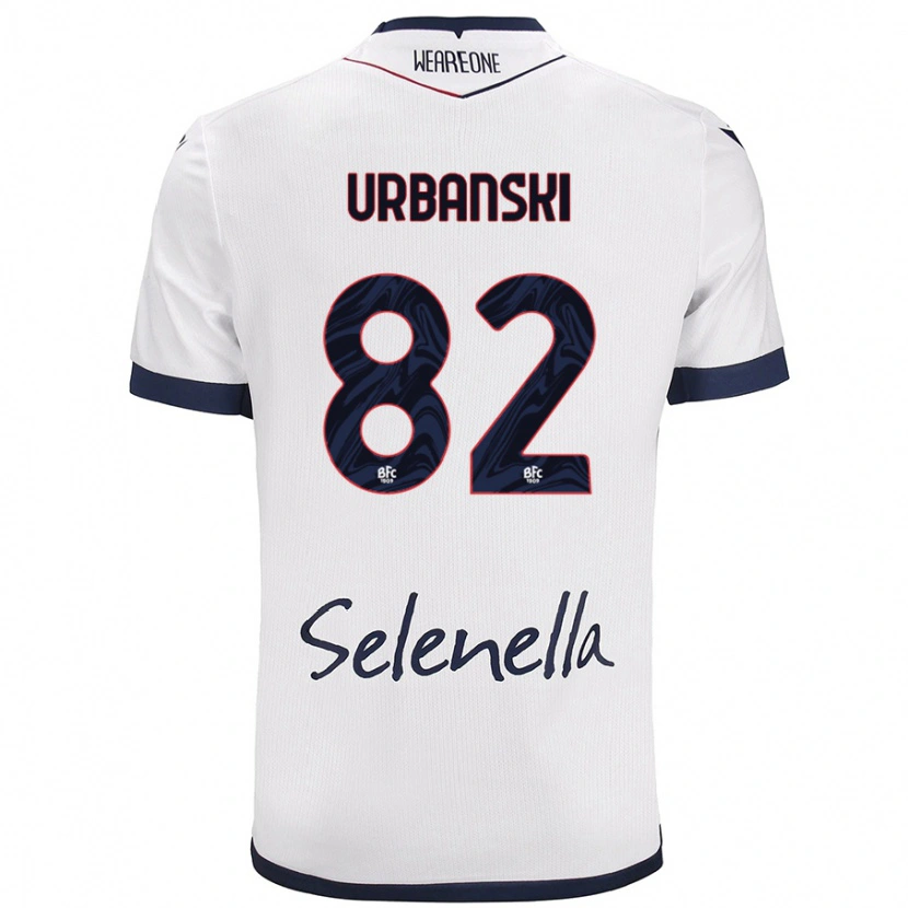 Danxen Herren Kacper Urbanski #82 Weiß Königsblau Auswärtstrikot Trikot 2024/25 T-Shirt