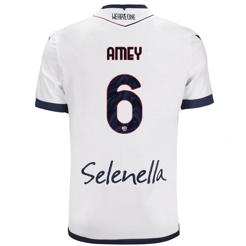 Danxen Herren Wisdom Amey #6 Weiß Königsblau Auswärtstrikot Trikot 2024/25 T-Shirt