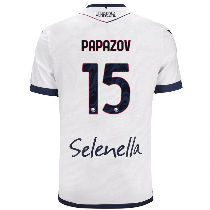 Danxen Herren Dimitar Papazov #15 Weiß Königsblau Auswärtstrikot Trikot 2024/25 T-Shirt