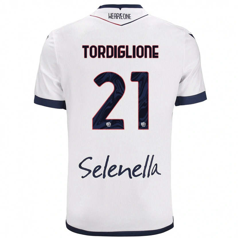Danxen Herren Nicolò Tordiglione #21 Weiß Königsblau Auswärtstrikot Trikot 2024/25 T-Shirt