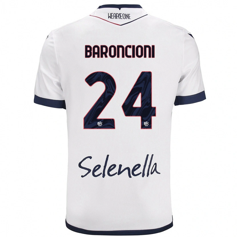 Danxen Herren Davide Baroncioni #24 Weiß Königsblau Auswärtstrikot Trikot 2024/25 T-Shirt