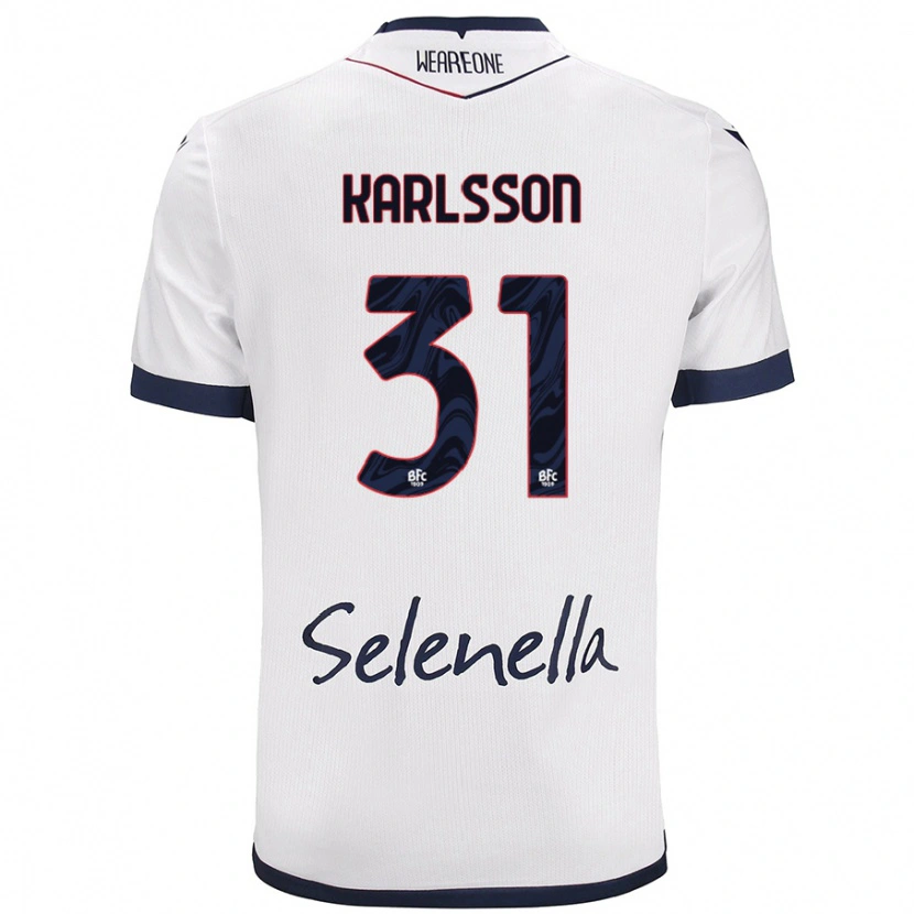 Danxen Herren Kazper Karlsson #31 Weiß Königsblau Auswärtstrikot Trikot 2024/25 T-Shirt