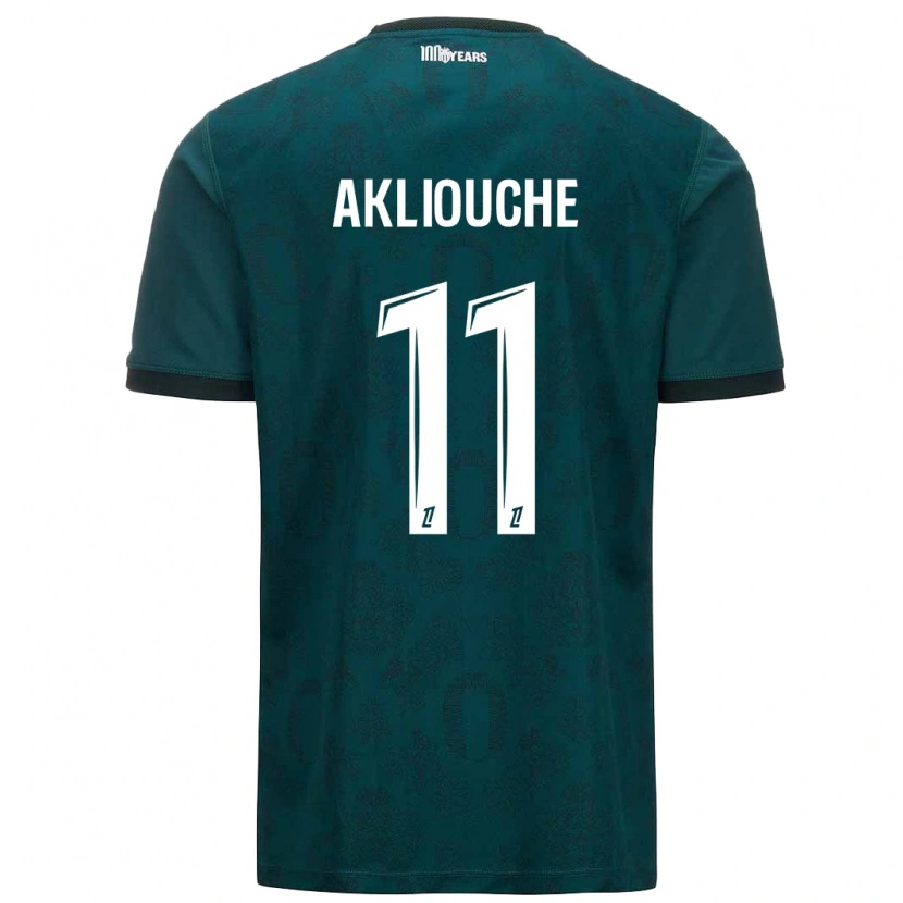 Danxen Herren Maghnes Akliouche #11 Dunkelgrün Auswärtstrikot Trikot 2024/25 T-Shirt
