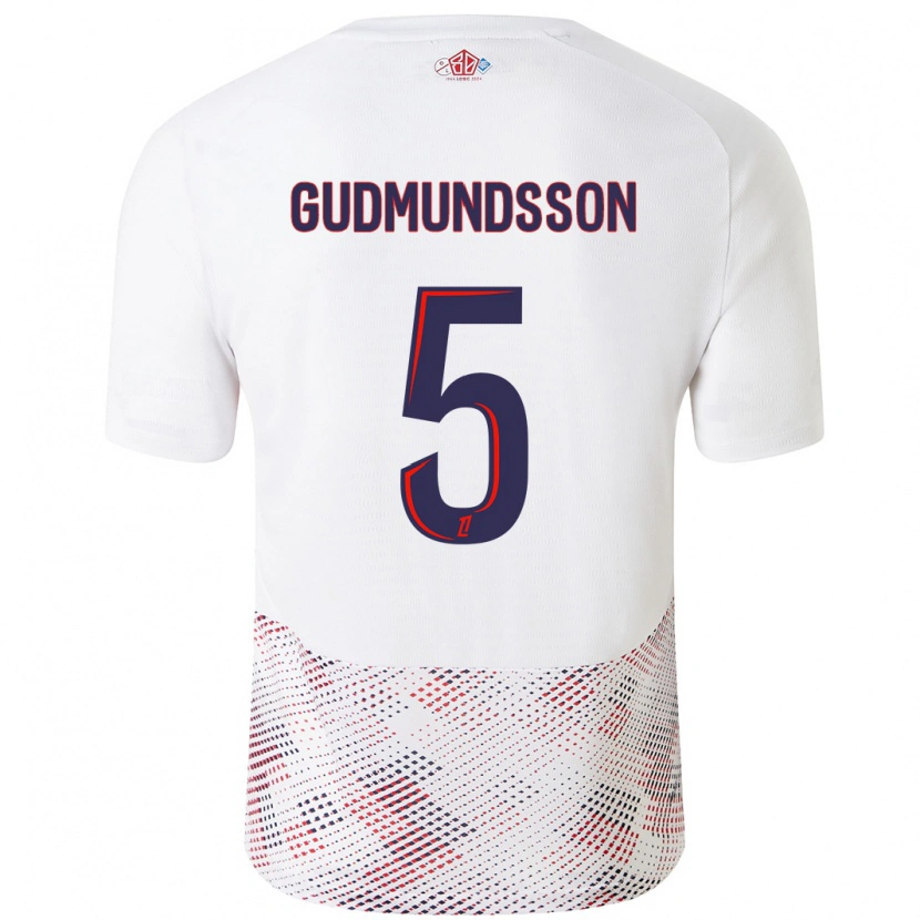 Danxen Herren Gabriel Gudmundsson #5 Weiß Königsblau Auswärtstrikot Trikot 2024/25 T-Shirt