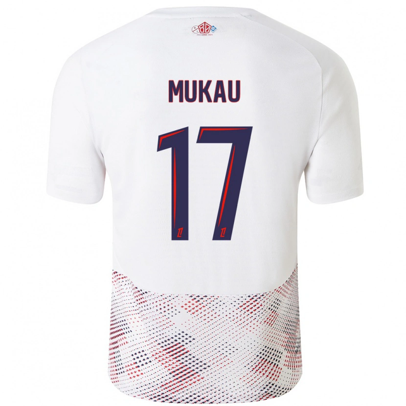 Danxen Herren Ngal'ayel Mukau #17 Weiß Königsblau Auswärtstrikot Trikot 2024/25 T-Shirt