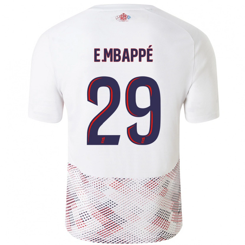 Danxen Herren Ethan Mbappé #29 Weiß Königsblau Auswärtstrikot Trikot 2024/25 T-Shirt