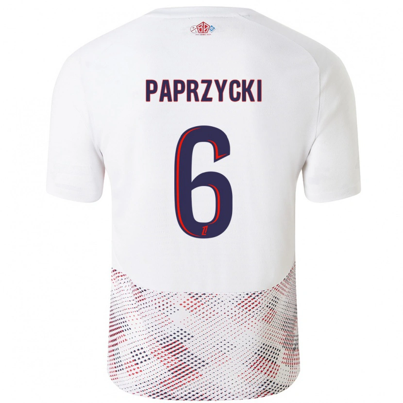 Danxen Herren Aurore Paprzycki #6 Weiß Königsblau Auswärtstrikot Trikot 2024/25 T-Shirt