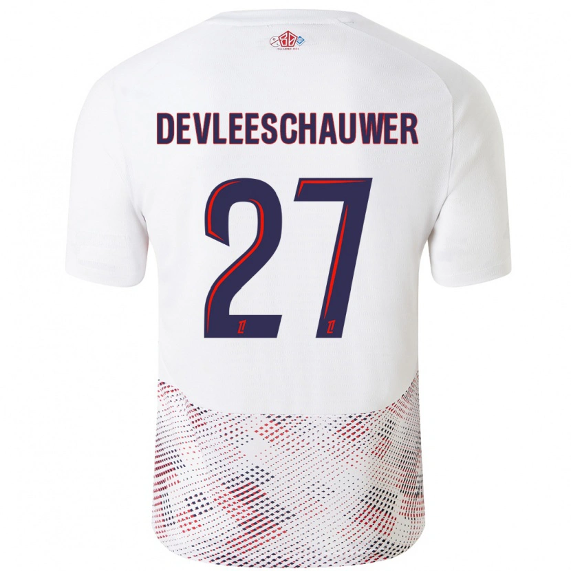 Danxen Herren Gwenaëlle Devleeschauwer #27 Weiß Königsblau Auswärtstrikot Trikot 2024/25 T-Shirt