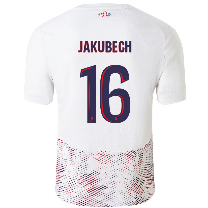 Danxen Herren Adam Jakubech #16 Weiß Königsblau Auswärtstrikot Trikot 2024/25 T-Shirt
