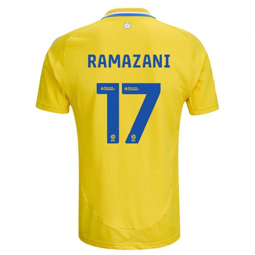 Danxen Herren Largie Ramazani #17 Gelb Blau Auswärtstrikot Trikot 2024/25 T-Shirt
