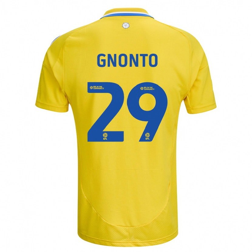Danxen Herren Wilfried Gnonto #29 Gelb Blau Auswärtstrikot Trikot 2024/25 T-Shirt