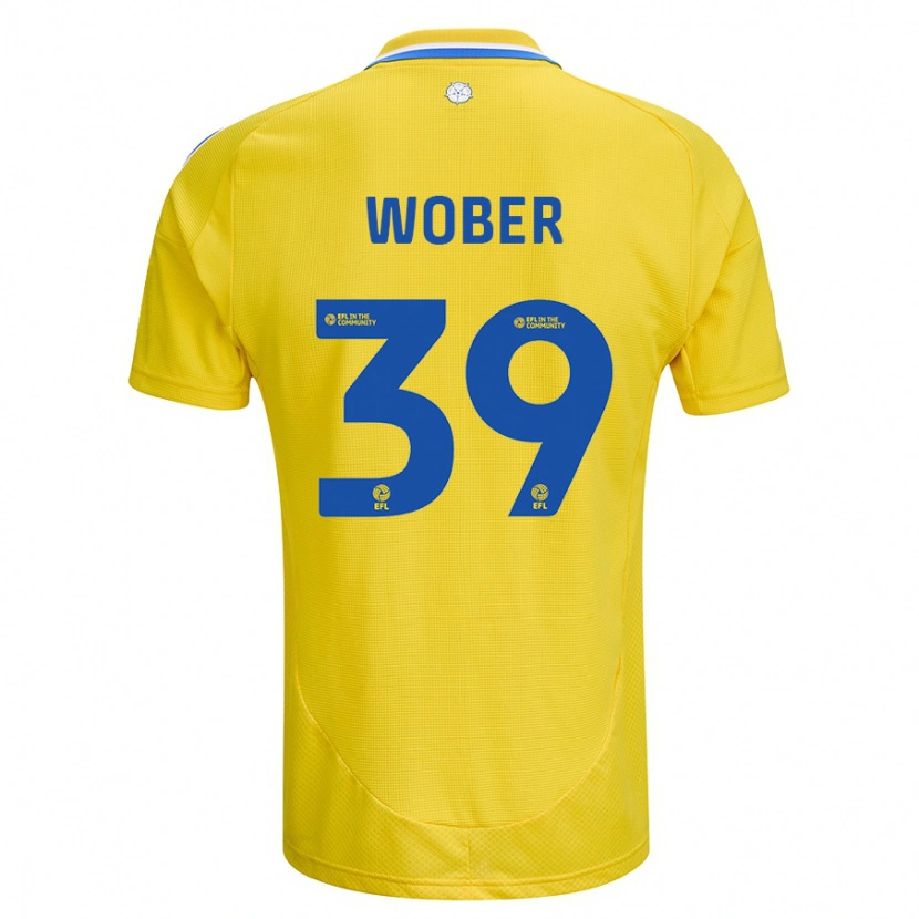 Danxen Herren Maximilian Wöber #39 Gelb Blau Auswärtstrikot Trikot 2024/25 T-Shirt