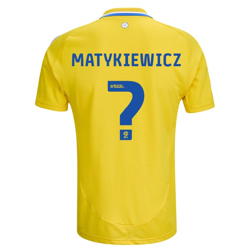 Danxen Herren Luke Matykiewicz #0 Gelb Blau Auswärtstrikot Trikot 2024/25 T-Shirt