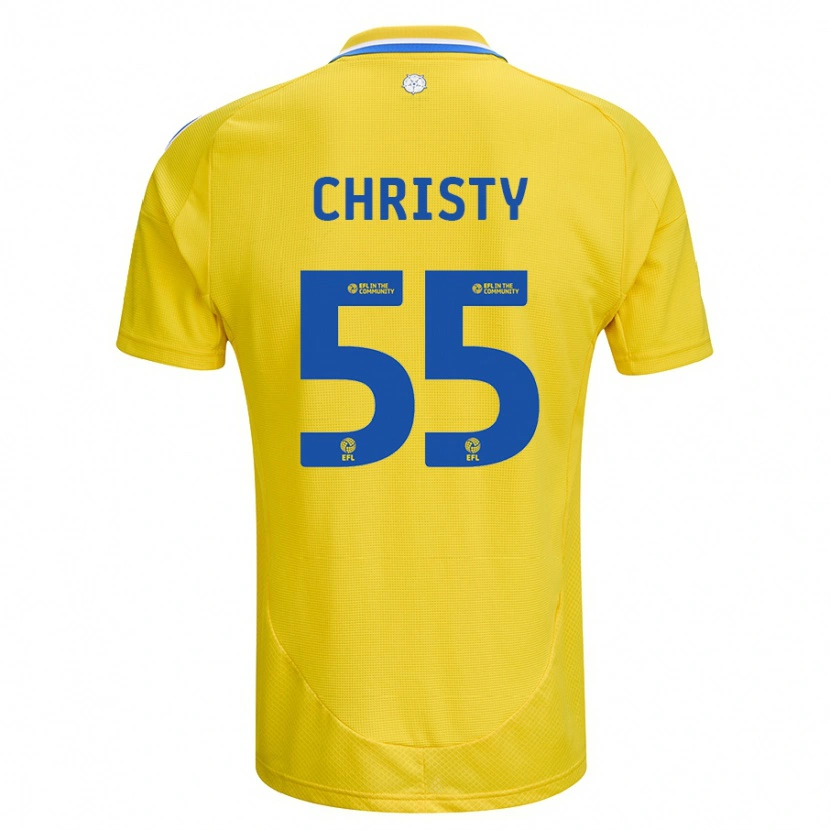 Danxen Herren Harry Christy #55 Gelb Blau Auswärtstrikot Trikot 2024/25 T-Shirt