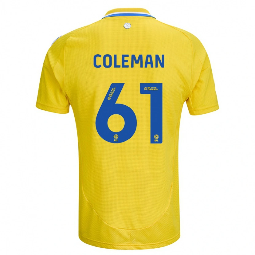 Danxen Herren Cian Coleman #61 Gelb Blau Auswärtstrikot Trikot 2024/25 T-Shirt
