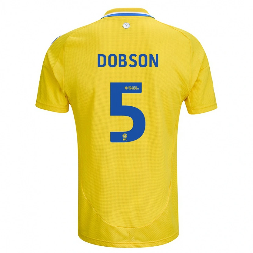 Danxen Herren Ellie Dobson #5 Gelb Blau Auswärtstrikot Trikot 2024/25 T-Shirt