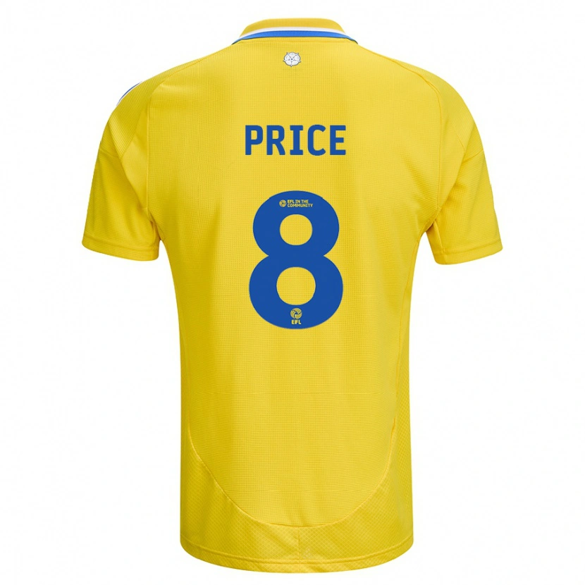 Danxen Herren Leoni Price #8 Gelb Blau Auswärtstrikot Trikot 2024/25 T-Shirt