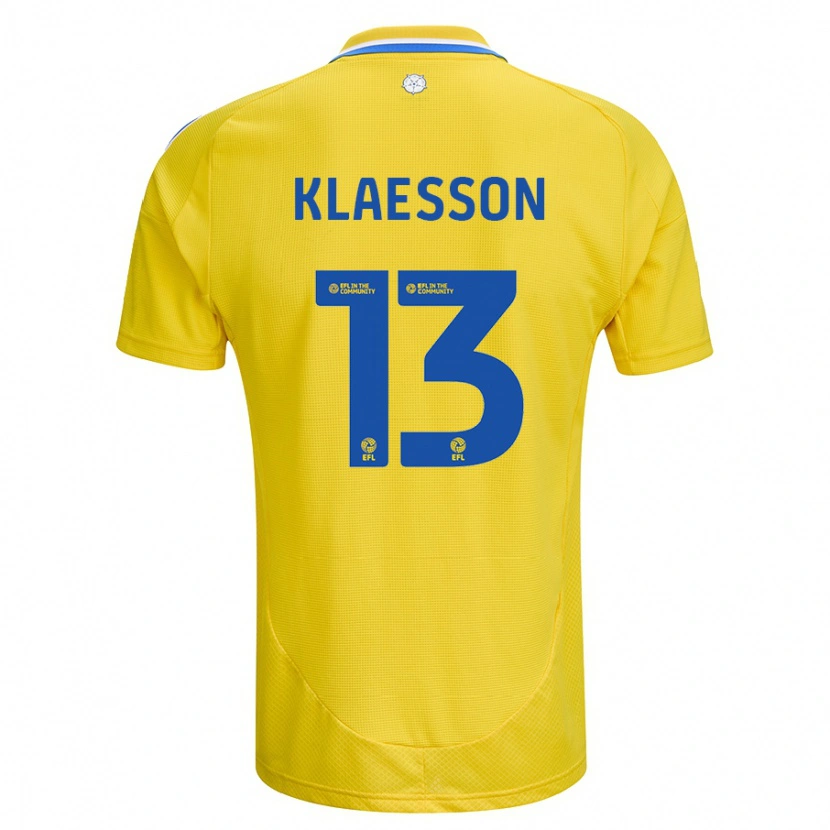 Danxen Herren Kristoffer Klaesson #13 Gelb Blau Auswärtstrikot Trikot 2024/25 T-Shirt