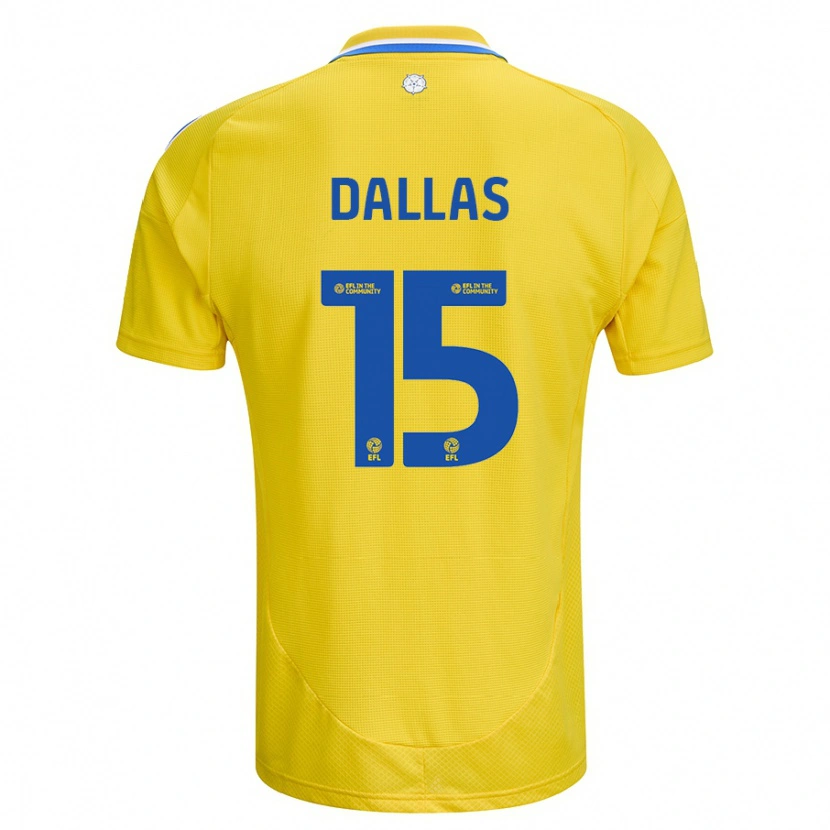 Danxen Herren Stuart Dallas #15 Gelb Blau Auswärtstrikot Trikot 2024/25 T-Shirt