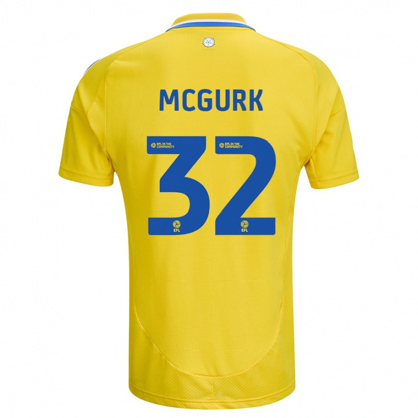 Danxen Herren Sean Mcgurk #32 Gelb Blau Auswärtstrikot Trikot 2024/25 T-Shirt