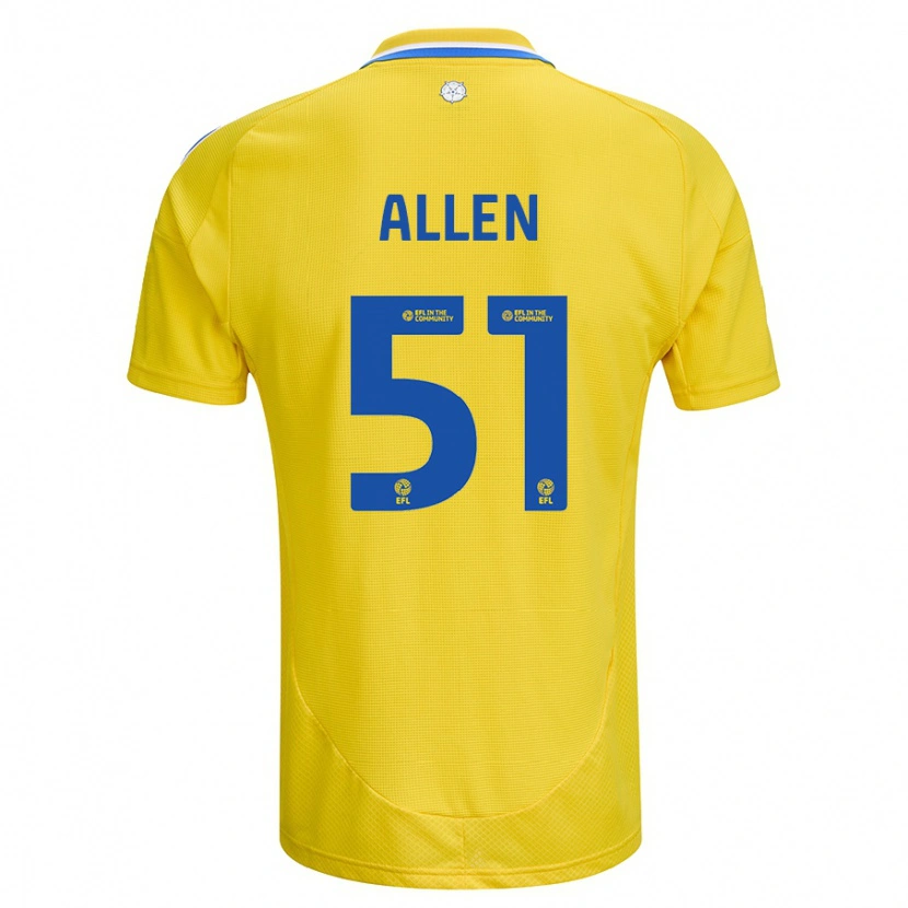 Danxen Herren Charlie Allen #51 Gelb Blau Auswärtstrikot Trikot 2024/25 T-Shirt