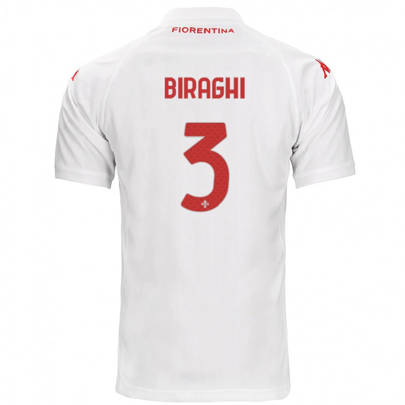 Danxen Herren Cristiano Biraghi #3 Weiß Auswärtstrikot Trikot 2024/25 T-Shirt