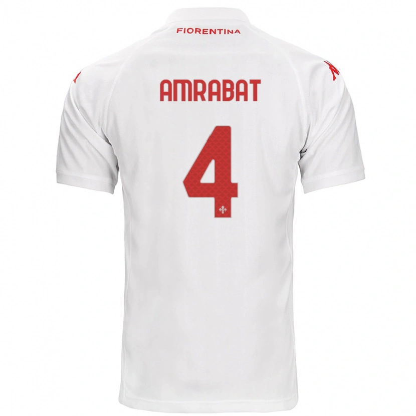 Danxen Herren Sofyan Amrabat #4 Weiß Auswärtstrikot Trikot 2024/25 T-Shirt
