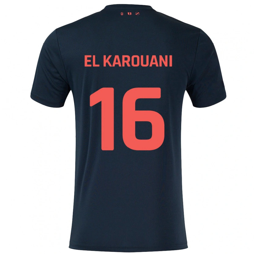 Danxen Herren Souffian El Karouani #16 Schwarz Rot Auswärtstrikot Trikot 2024/25 T-Shirt